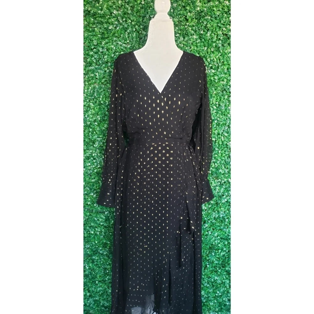 50. J.Crew Ruffle-hem Lurex® chiffon wrap dress